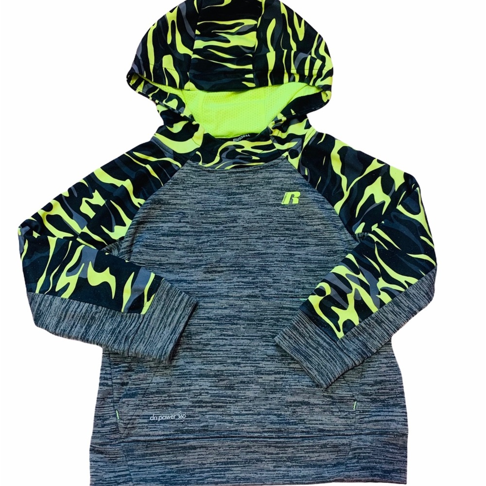 Neon Camo Style Russell Hoodie Size Youth XS (4-5)
